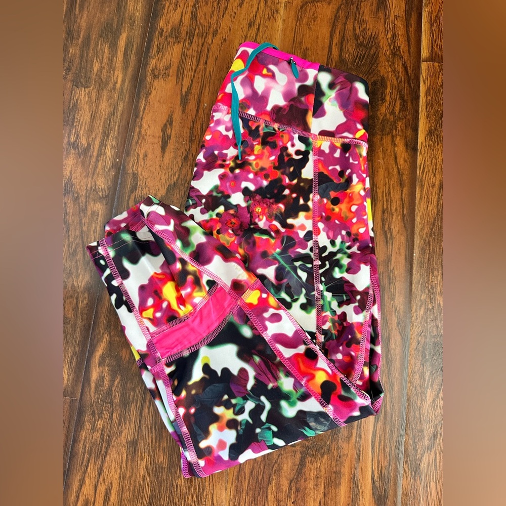 adidas Floral cropped Leggings - multicolor